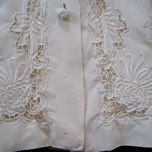 Vintage 50s,60s, Geony 100% SILK Embroidered BLOUSE Size Small 34 - Picture 11 of 14